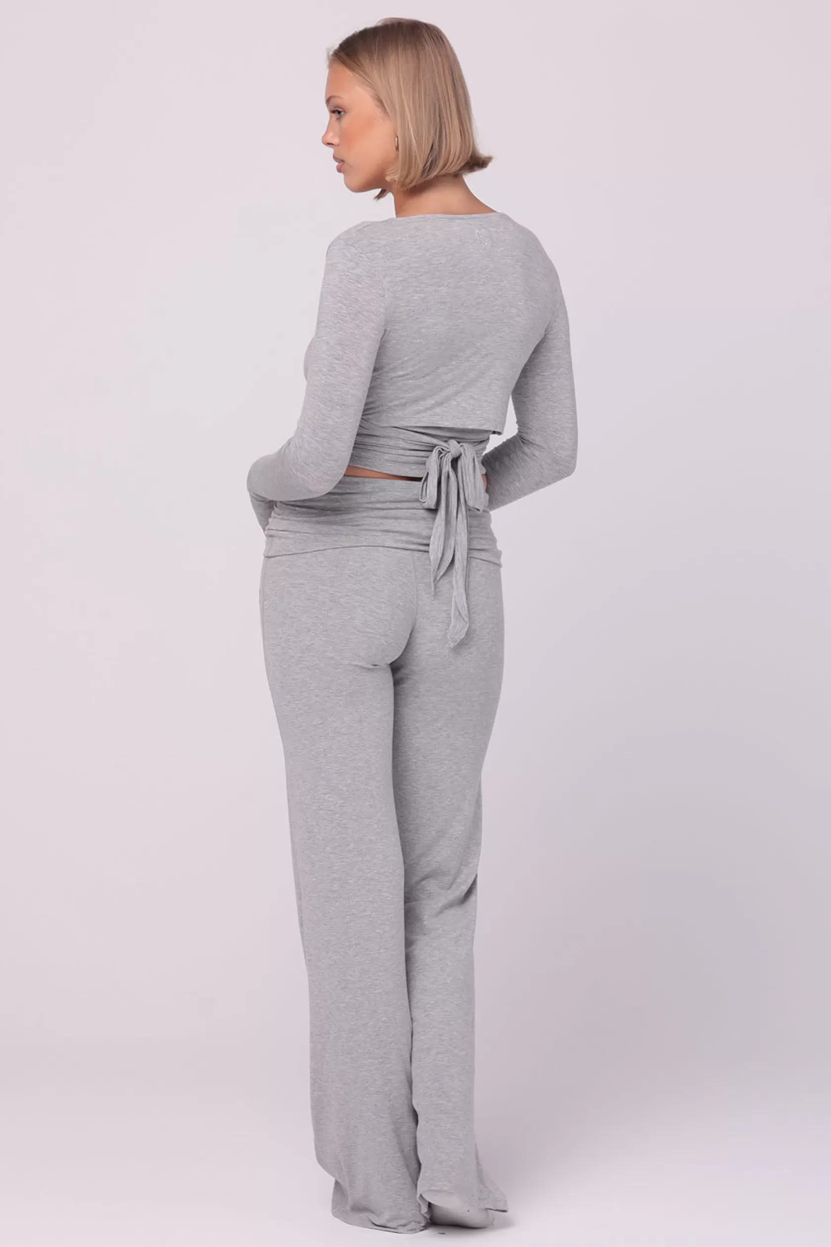 SASKI Tops>Angelina Wrap Top | Heather Grey HeatherGrey