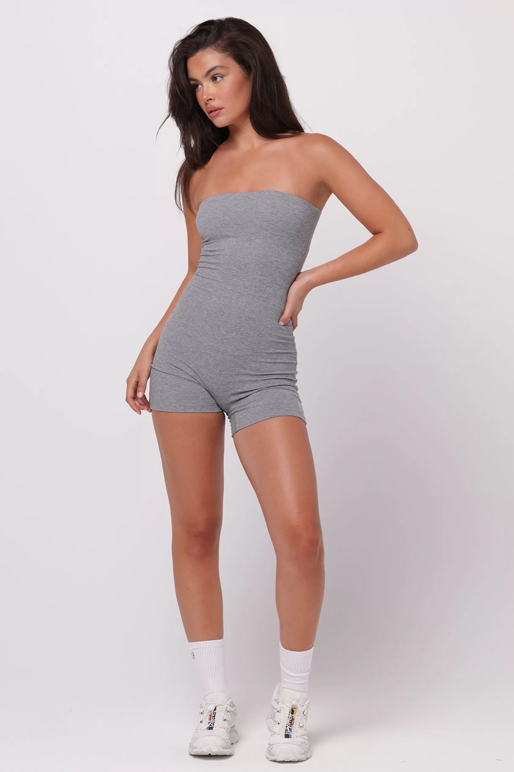 SASKI Bodysuits>Bandeau Bodysuit | Grey Marle GreyMarle