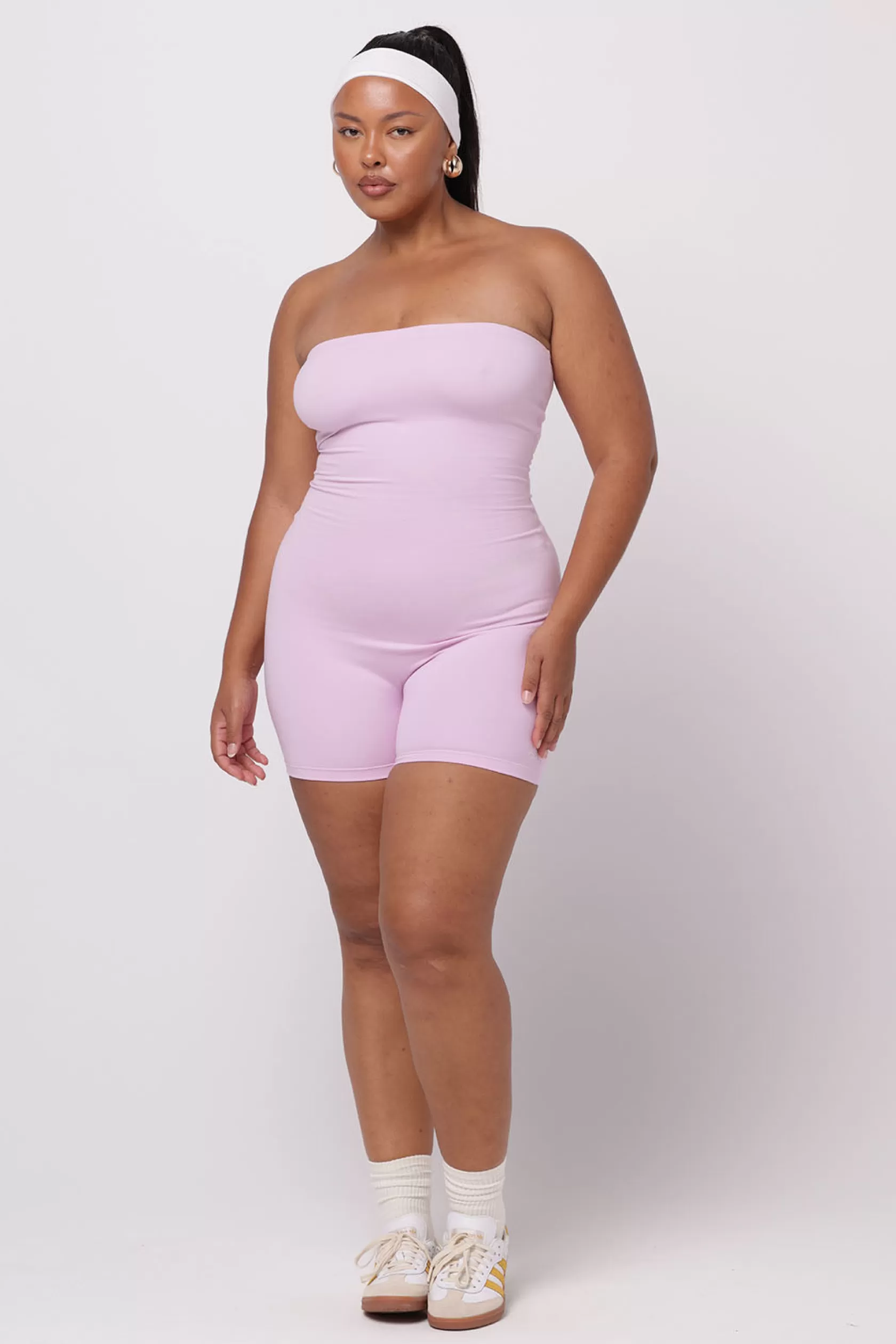 SASKI Bodysuits>Bandeau Bodysuit | Lilac