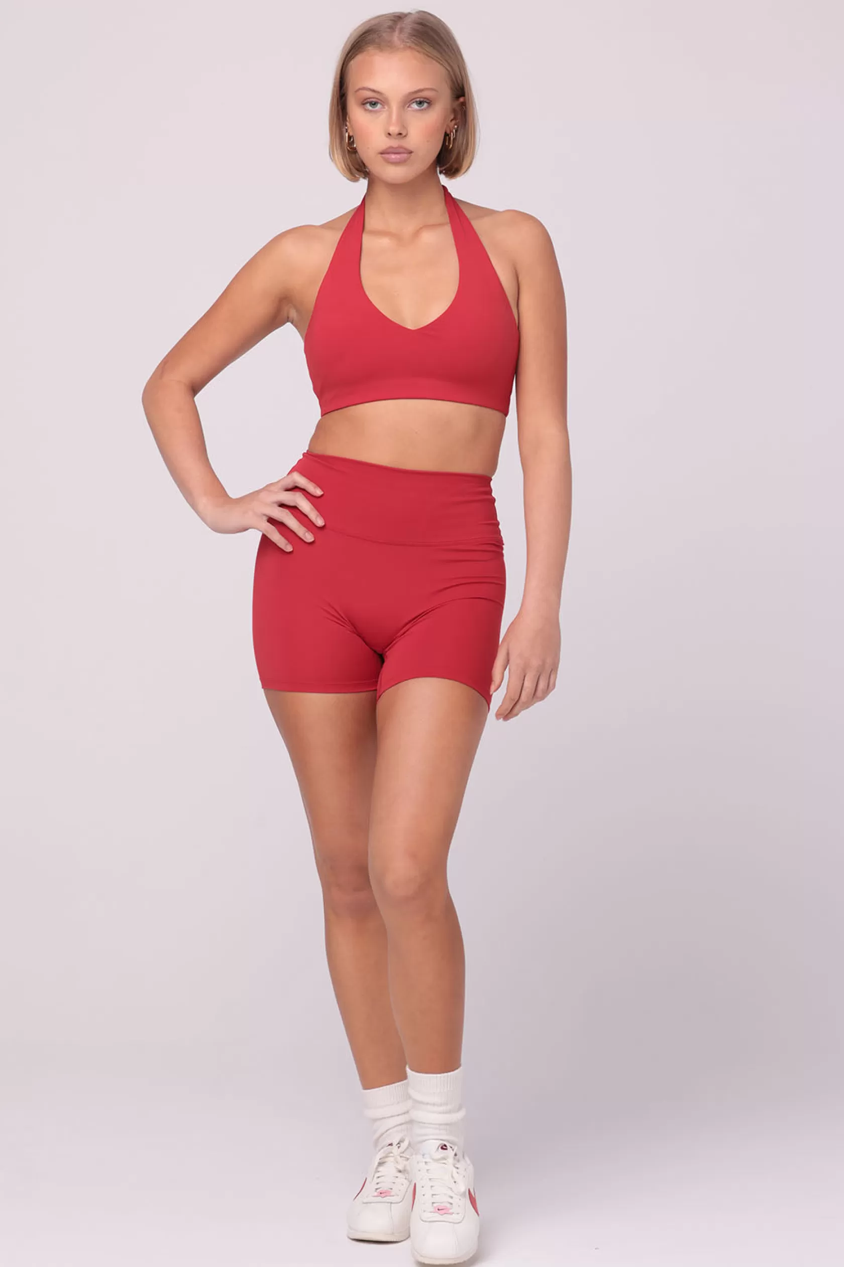 SASKI Sports Bras>Form Halter Bra | Cherry