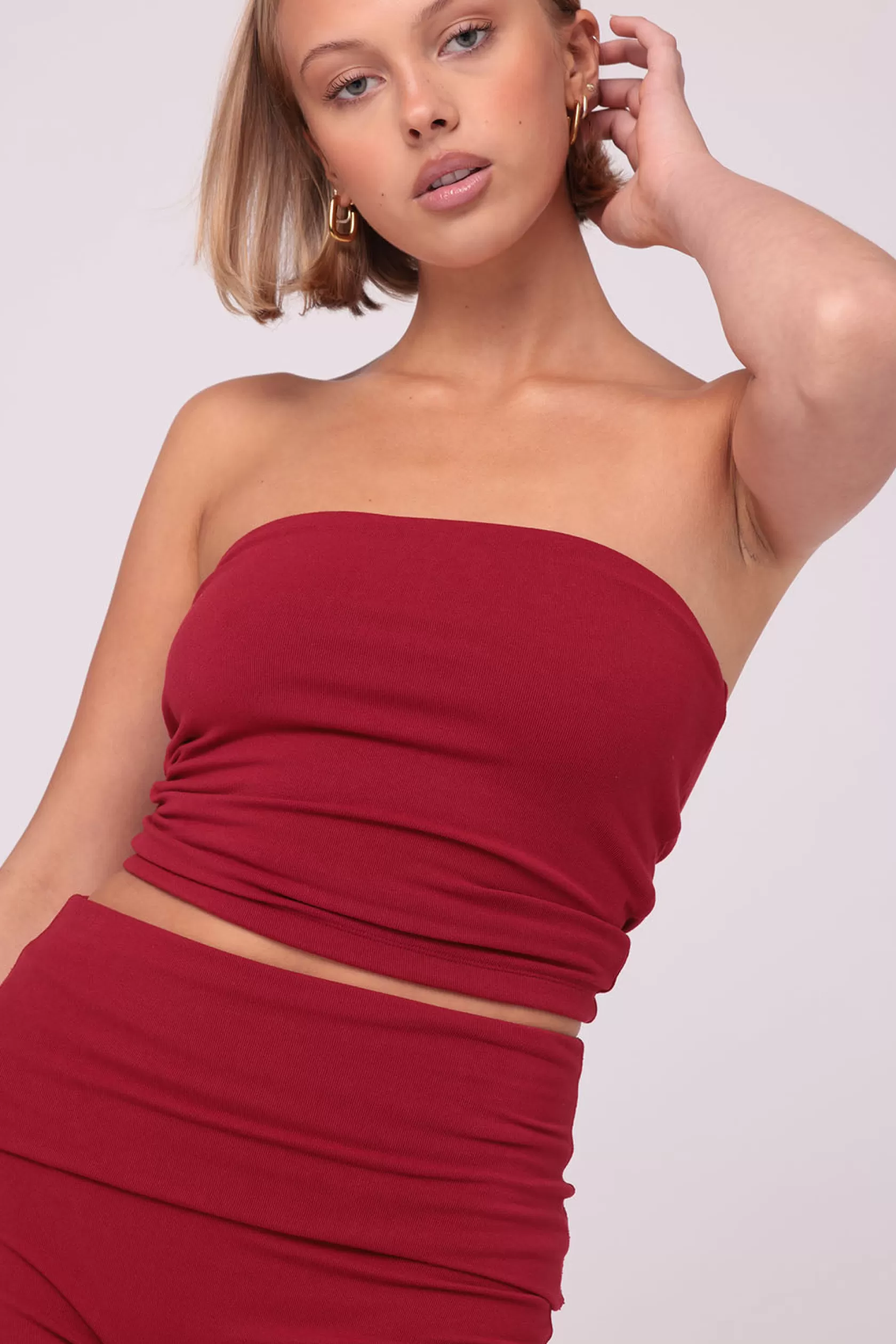 SASKI Tops>Lounge Bandeau | Cherry