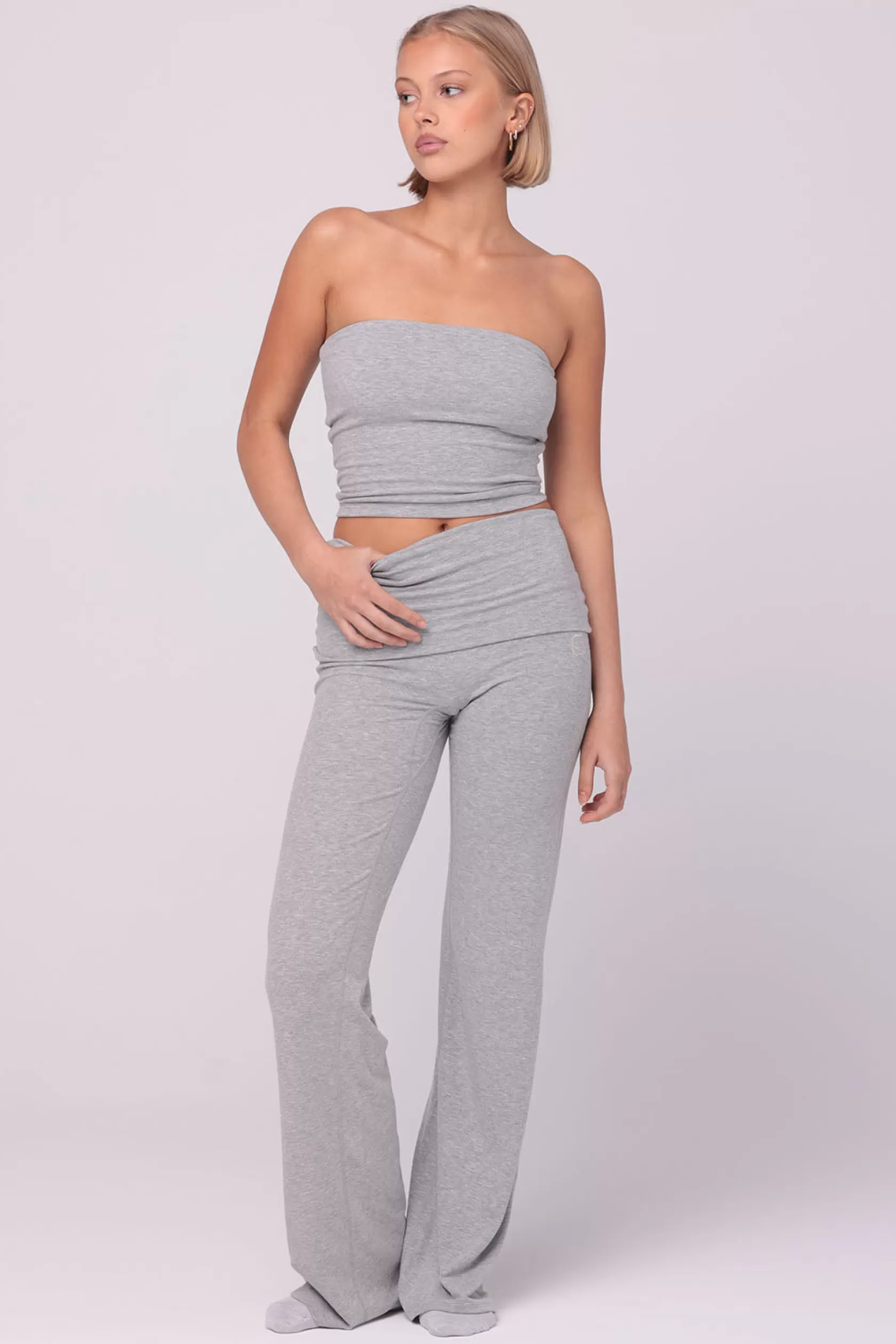 SASKI Tops>Lounge Bandeau | Heather Grey HeatherGrey