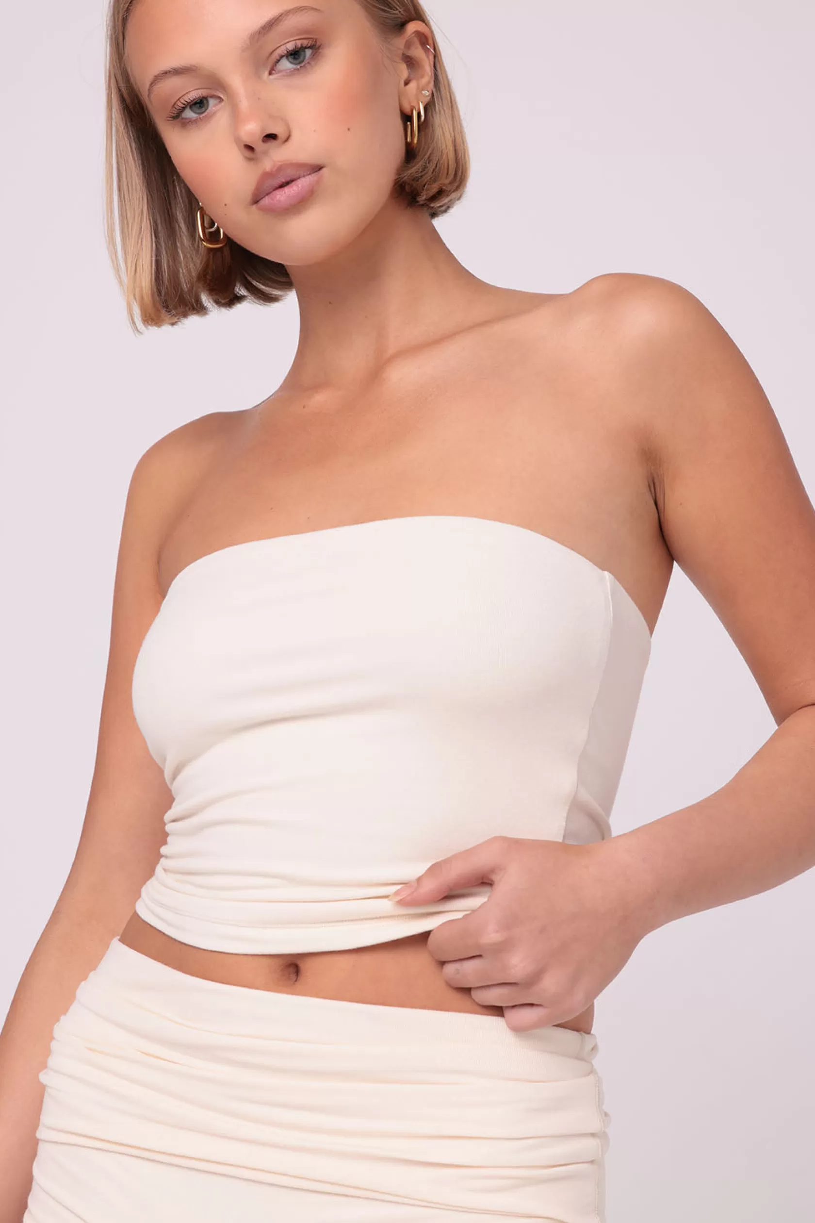 SASKI Tops>Lounge Bandeau | Vanilla