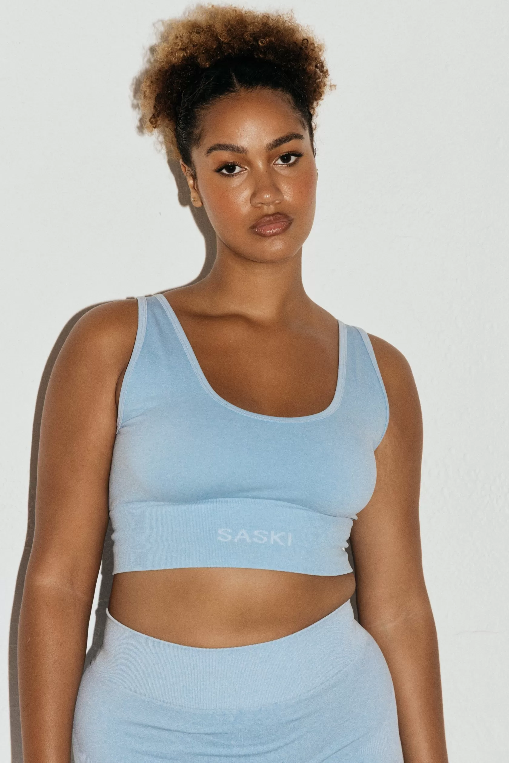 SASKI Tops>Seamless Scoop Top | Sky