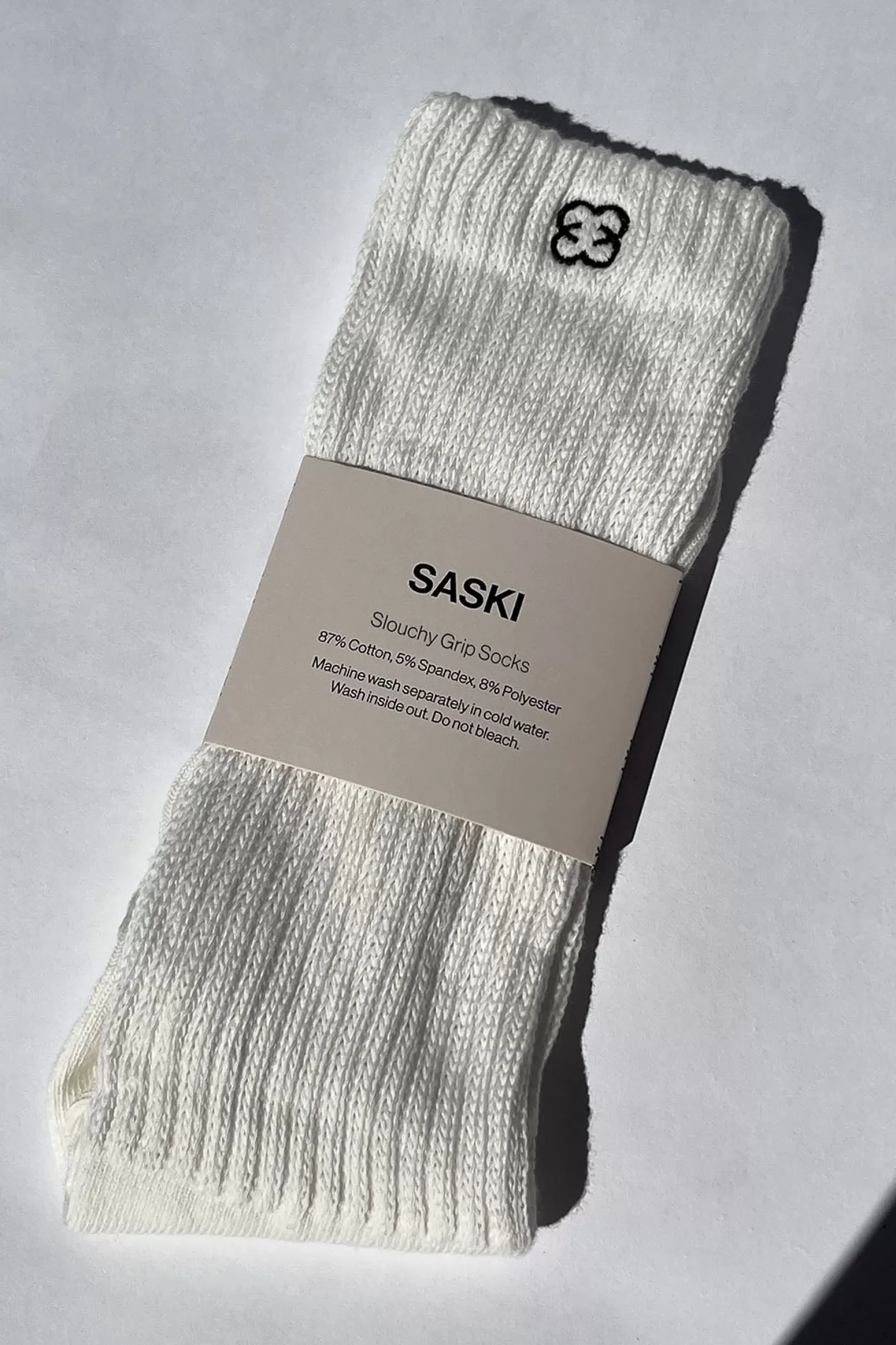 SASKI Accessories>Slouchy Grip Socks | White