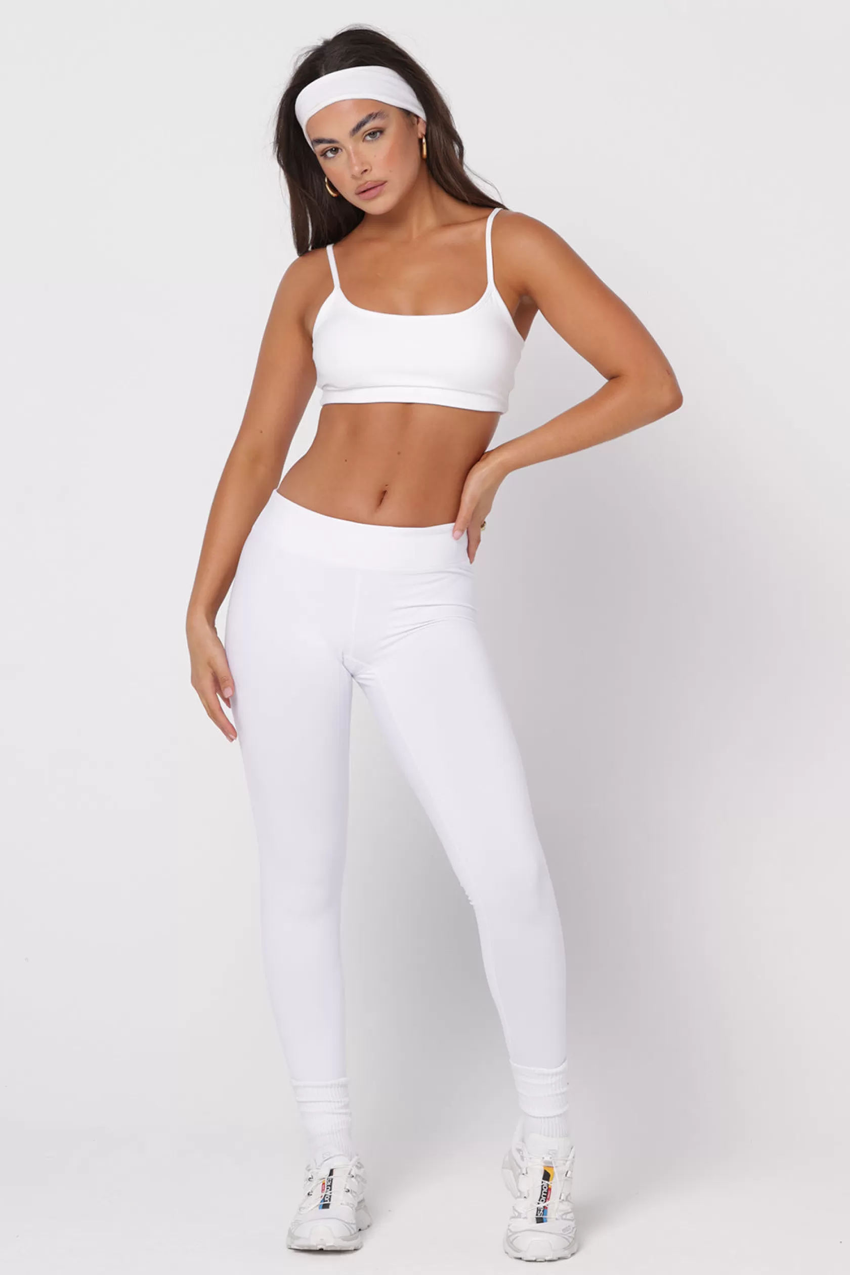 SASKI Bottom & Leggings>White Mid Waist Leggings Cherry